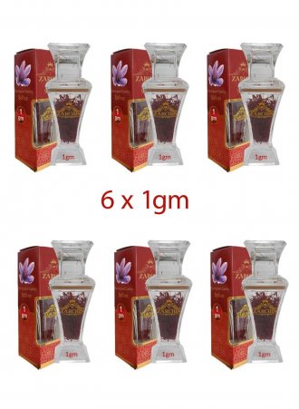 Saffron Jar - 6 x 1 Gram Premium Quality Super